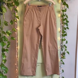 Women's Talbot's Khaki Wide leg Flat Front Trouser Slacks Pants 6P